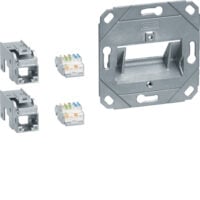 Hager GMKSRJ45C6A2 Anschluss Modul 2xRJ45 Cat.6a für UAE 2-fach hfr