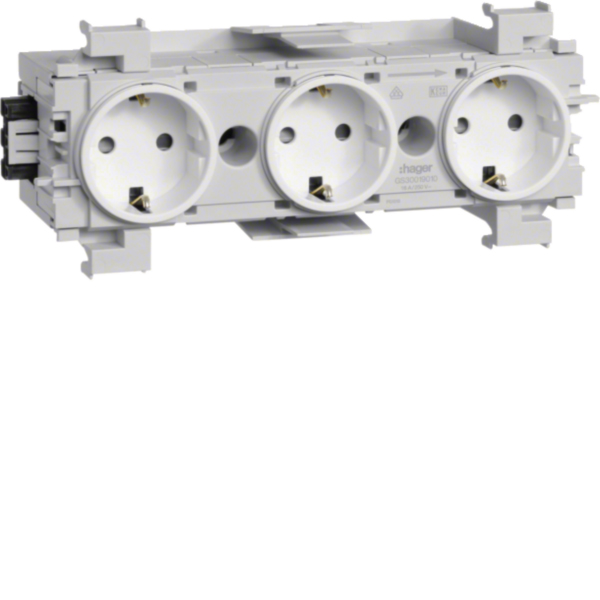 Hager GS30019016 Steckdose 3-fach mit Wago frontrastend verkehrsweiß
