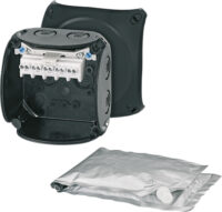 Hensel WP 0202B Kabelabzweigkasten WD schwarz 1,5-2,5qmm 3ph 4qmm 1ph 5-polig wasserdicht