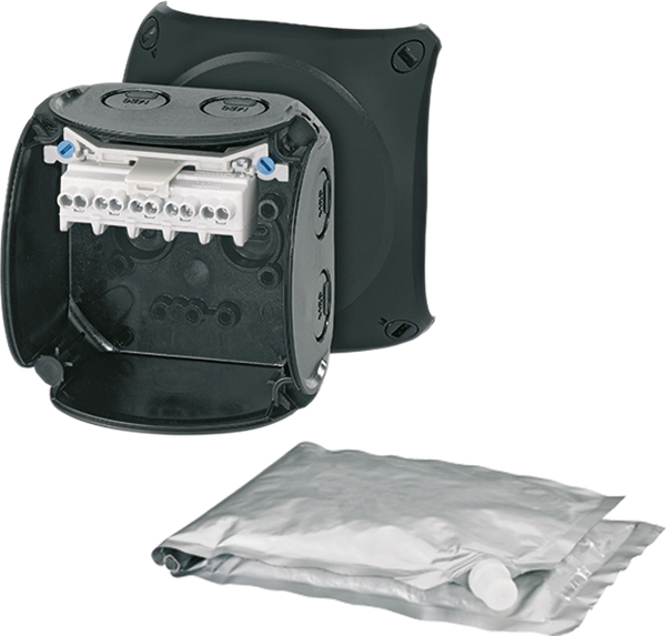Hensel Hensel WP 0202B Kabelabzweigkasten WD schwarz 1,5-2,5qmm 3ph 4qmm 1ph 5-polig wasserdicht