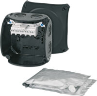 Hensel WP 0402B Kabelabzweigkasten WD schwarz 1,5-2,5qmm 3ph 4qmm 1ph 5-polig wasserdicht
