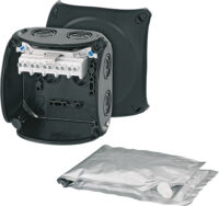 Hensel WP 0404B Kabelabzweigkasten WD schwarz 1,5-4qmm 3ph 6qmm 1ph 5polig wasserdicht