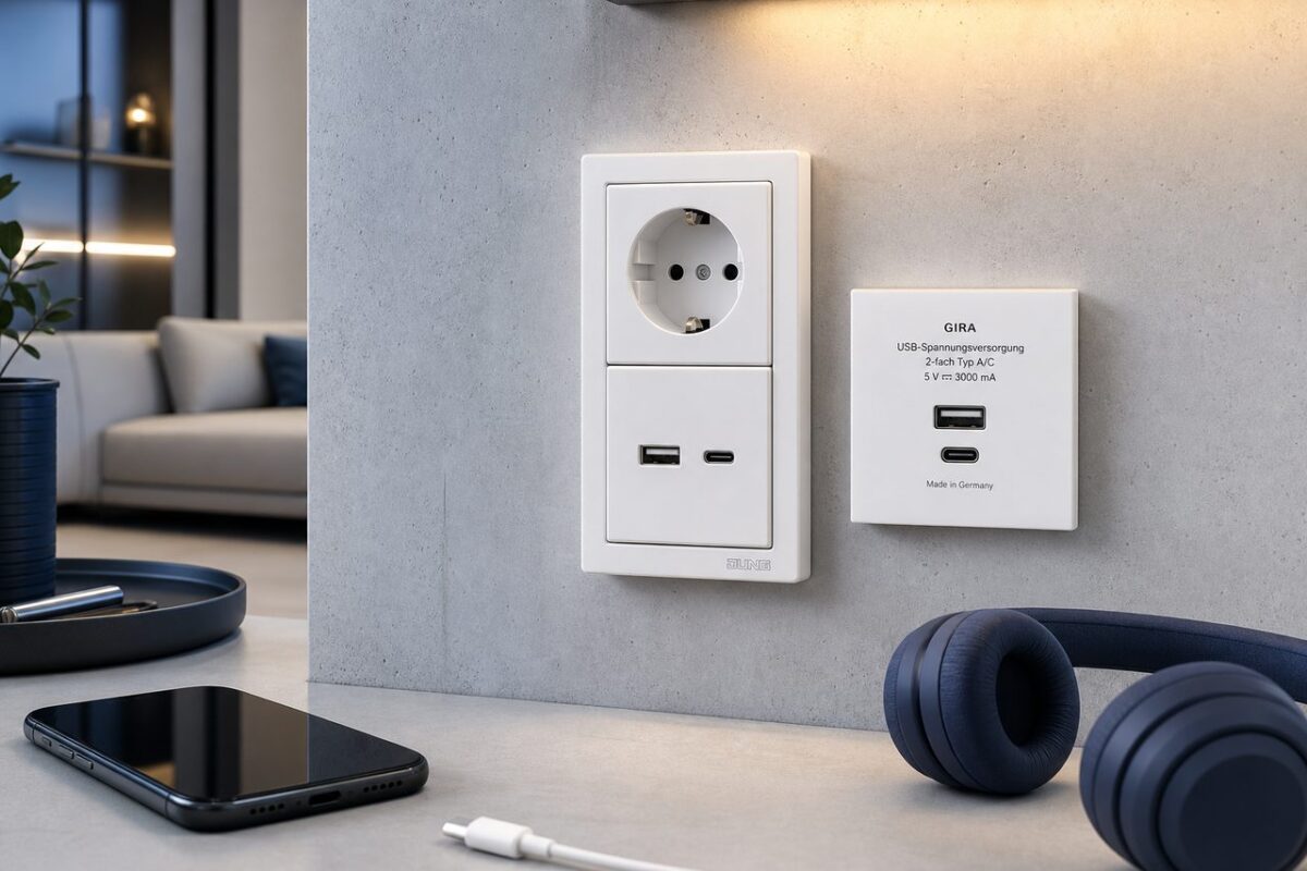 USB-C in der Wand: Steckdosen mit Ladefunktion von Gira, Jung und Busch-Jaeger