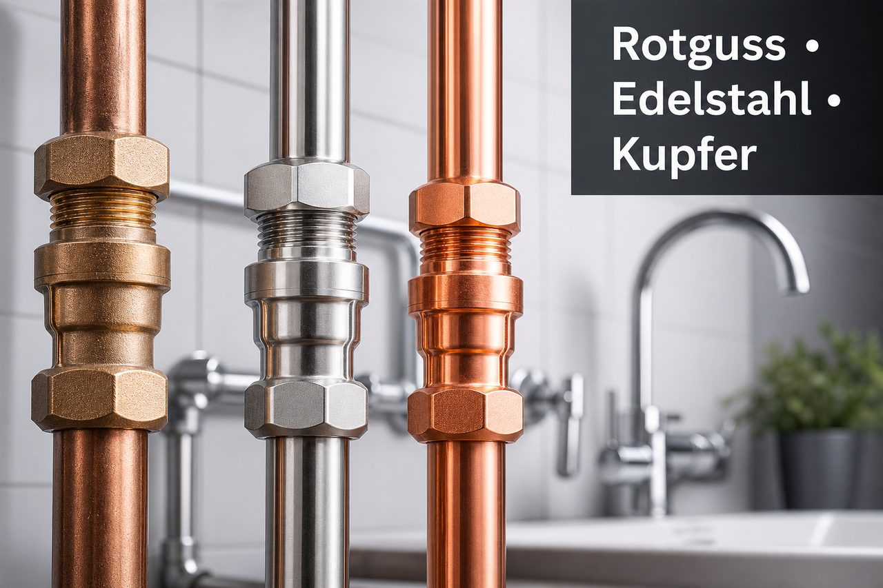 Rotguss, Edelstahl oder Kupfer? Das richtige Fitting-Material für Trinkwasser