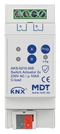 MDT Schaltaktor KNX REG 2TE 2-fach 10A 230V AKS-0210.04S