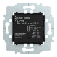 BUSCH-JAEGER USB-Spannungsversorgung Unterputz 6479 U 1USB-C 3250mA schwarz 5-20V 50-60Hz