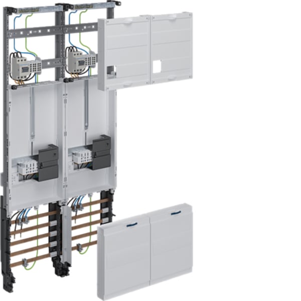 HAGER Komplettfeld 63A 2Z 3PBf mit Verdr ZK33W3NT 1050x500mm SS_5p 300mm