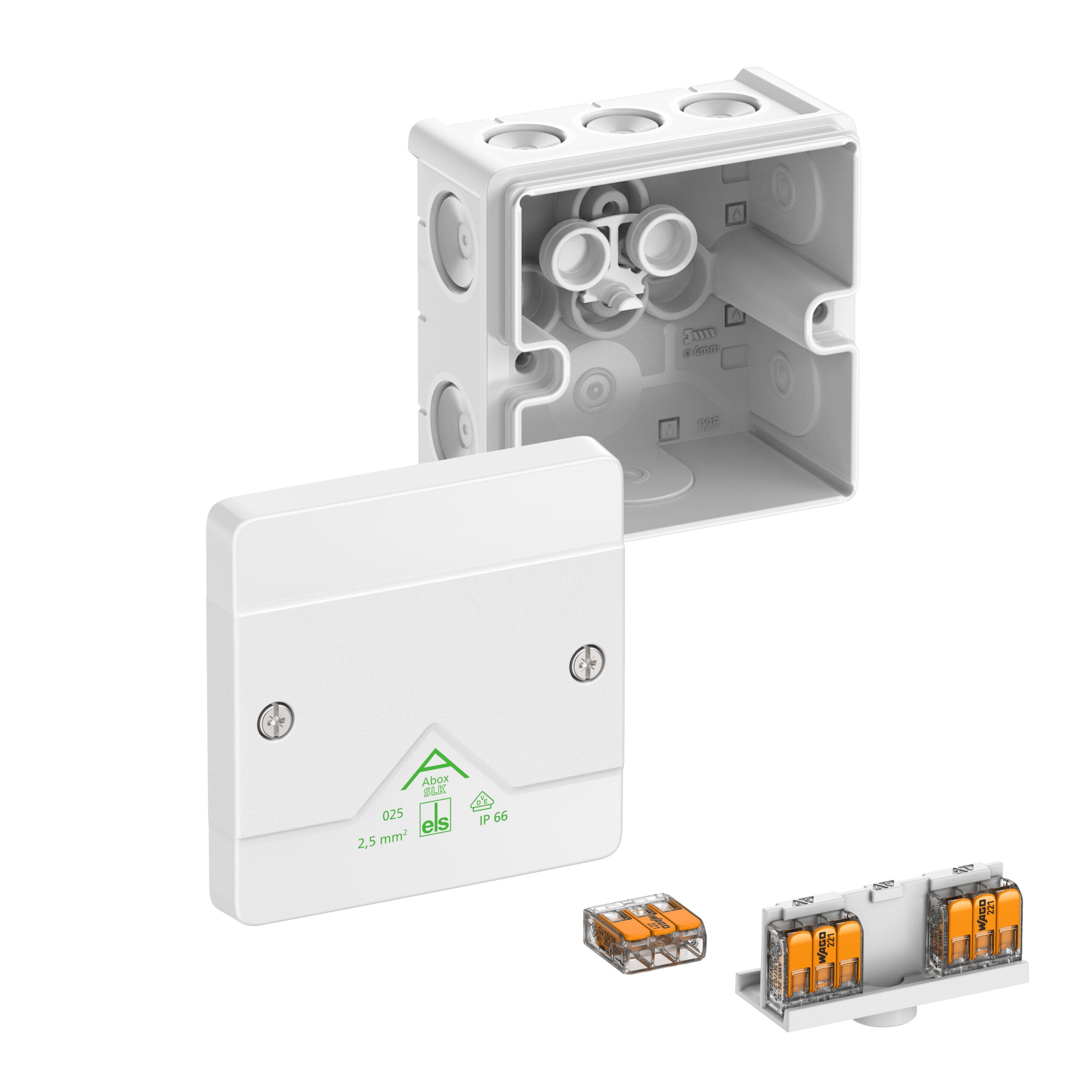 Spelsberg SPELSBERG Abzweigdose Steckkl IP66 Kunststoff Abox SLK-2,5²/w 2,5qmm 87x87x52mm hfr