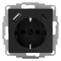 Kopp HK07 -Schutzkontakt-Steckdose USB A/C Anschluss Farbe:anthrazit
