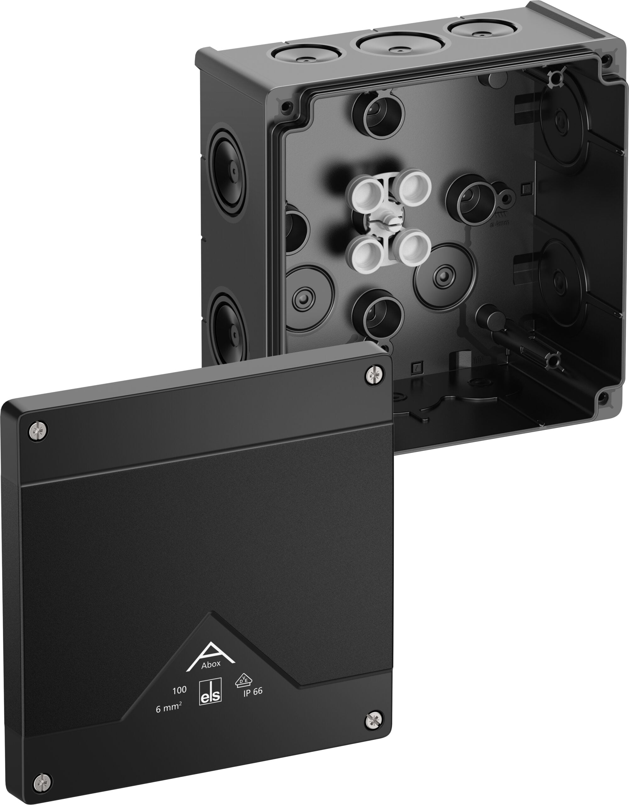 Spelsberg SPELSBERG Abzweigdose IP66 10qmm quadrat Abox 100-L/schwarz 152x152x80mm Wand/Decke
