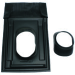 Universal-Dachpfanne (25-45 Gr) schwarz für Abgassystem DN 160