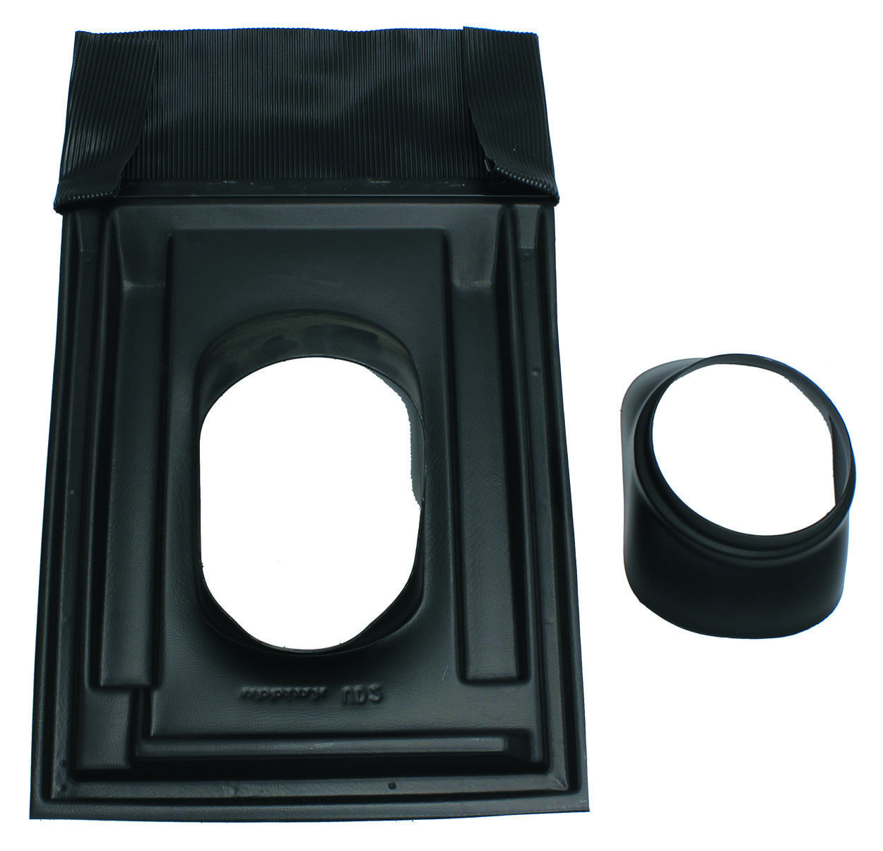 Universal-Dachpfanne (25-45 Gr) schwarz für Abgassystem DN 160