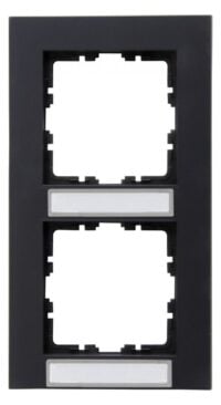Kopp HK07 PURE -Abdeckrahmen 2-fach senkrechte Installation mit Schriftfeld