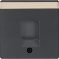 BERKER Zentralplatte RJ45 1-fach schwarz samt MAN0206723 Schraubbef mit Staubschutz