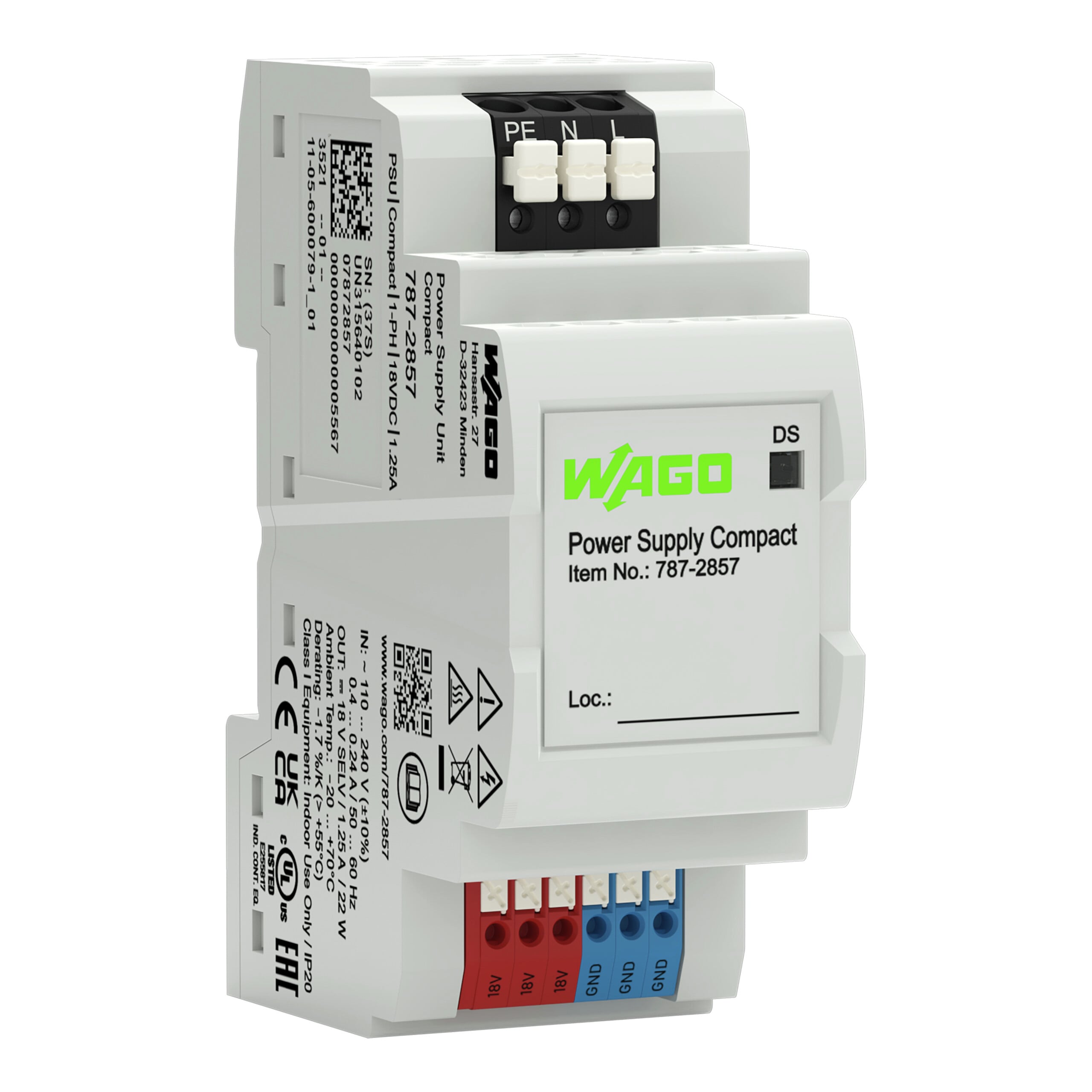 WAGO Stromversorgung DC18V, 1,25A 787-2857