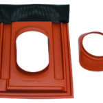 Universal-Dachpfanne (25-45 Gr) rot für Abgassystem DN 160