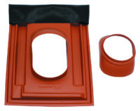 Universal-Dachpfanne (25-45 Gr) rot für Abgassystem DN 160