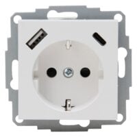 Kopp HK07 -Schutzkontakt-Steckdose USB A/C Anschluss Farbe:arktisweiß matt