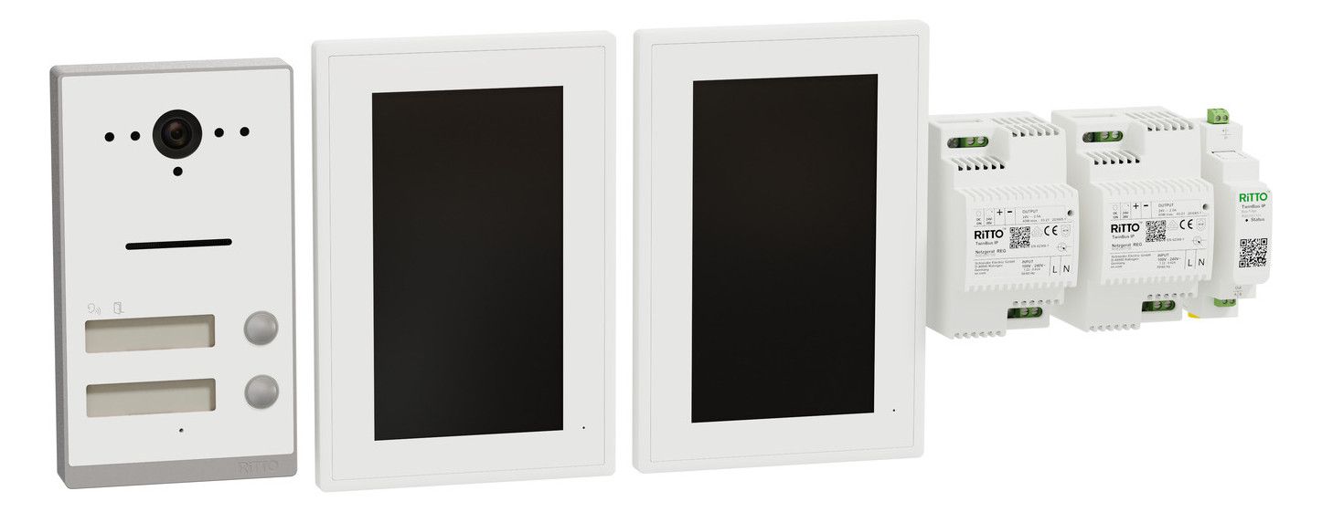 Comelit Ritto RGE2092270 Listo Video Zweifamilienhaus-Set TwinBus IP Weiß Aufputz
