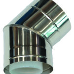Bogen 45 Grad 110/160 mm für Fassadenverlegung konz. PP/Edelstahl