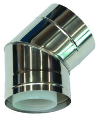 Bogen 45 Grad 110/160 mm für Fassadenverlegung konz. PP/Edelstahl