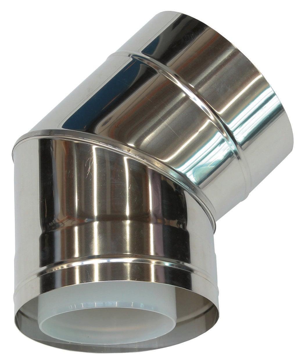 Bogen 45 Grad 110/160 mm für Fassadenverlegung konz. PP/Edelstahl