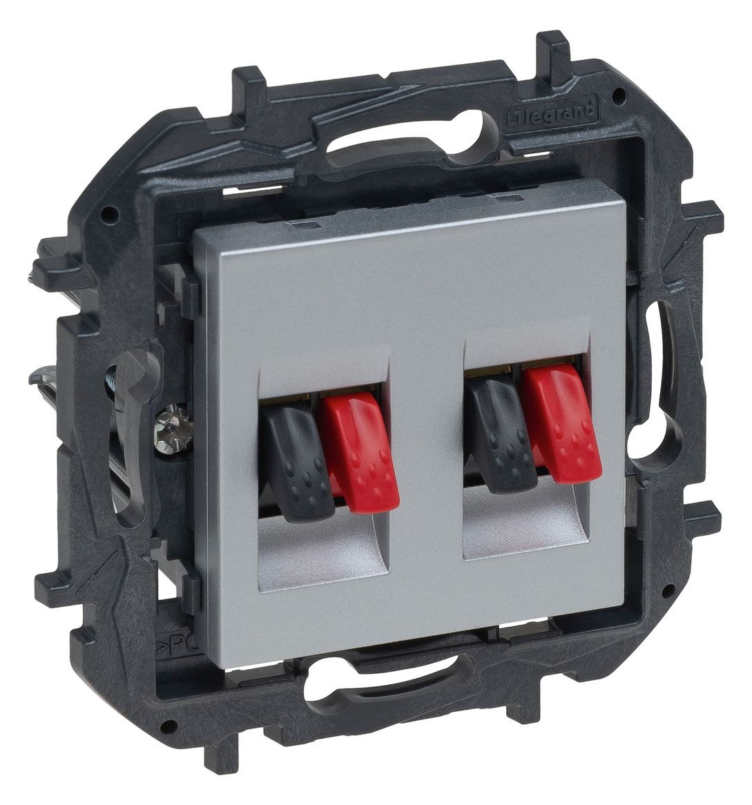 Legrand Legrand 864349B Niloe Step V4 Lautsprecherauslass mit Feder 2-Fach Al