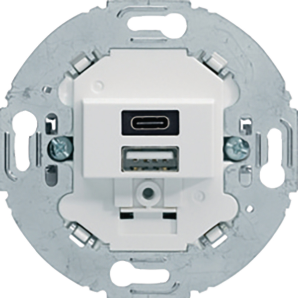 BERKER Steckdose 1-fach polws matt 1USB-A Unterputz 260419 1USB-C IP20 horizontal/vertikal