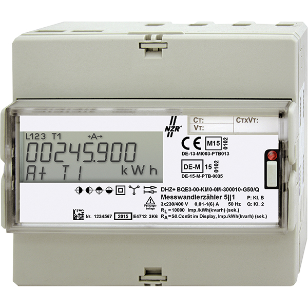 NZR Messwandlerzähler B 6A M-Bus elektr DHZ+ 4Q 1(6)A,3x230/400V, MID, M-Bus, digi