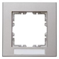 Kopp HK07 PURE -Abdeckrahmen 1-fach mit Schriftfeld Farbe:stahl