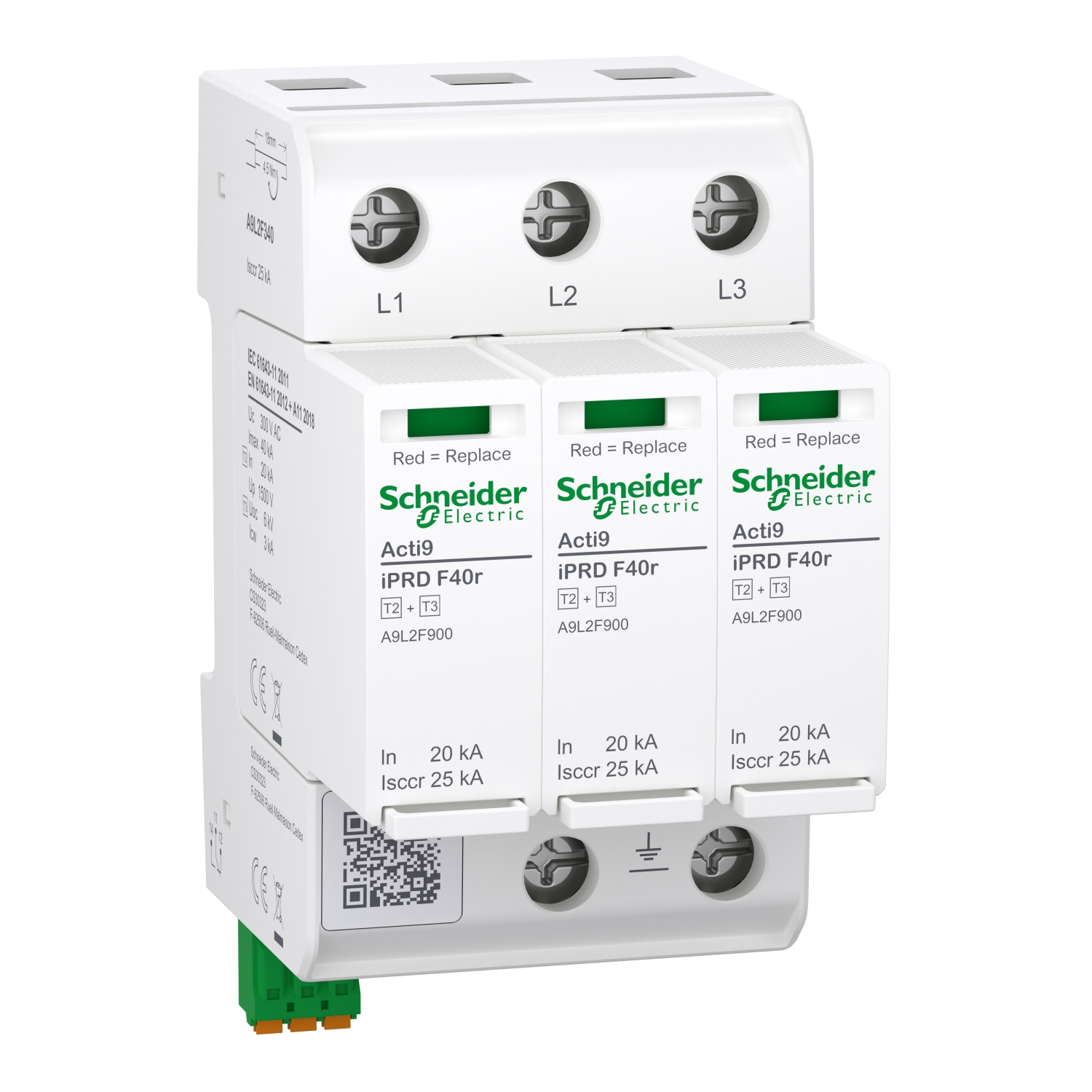 Schneider Schneider A9L2F340 Überspannungsableiter Acti9 iPRD F40r Typ 2+3 Schutzm. steckb.