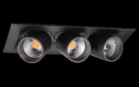 SG LEUCHTEN LED-Einbaustrahler 5W Konverter JUNISTAR 902739 dimmbar 3LEDs schwarz 2700K weiß