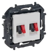 Legrand 864149B Niloe Step V4 Lautsprecherauslass mit Feder 2-fach Ultraweiß