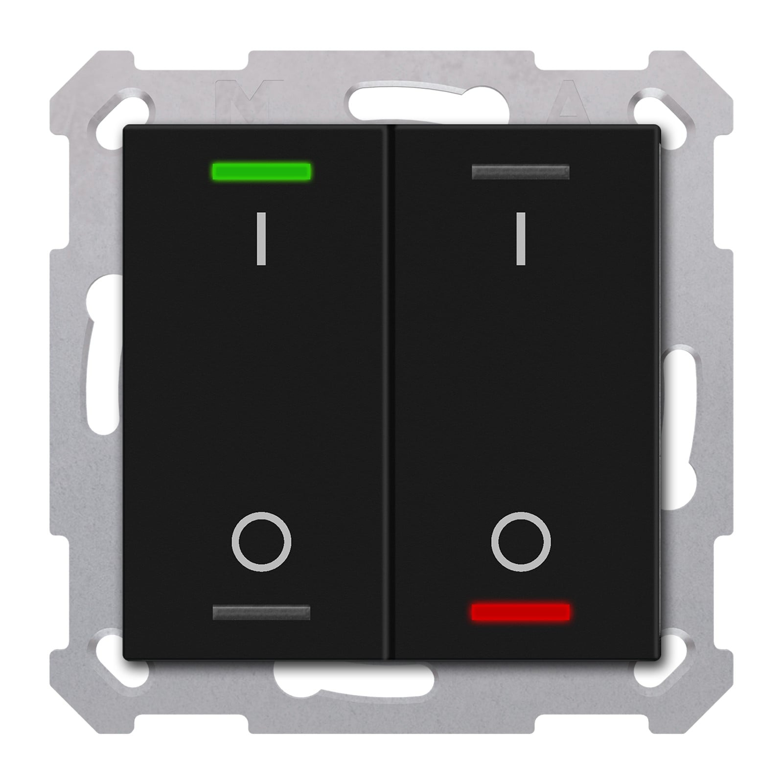 MDT Tastsensor KNX Unterputz schwarz matt 2-fach 4pkt TAL-55T2B06.02S