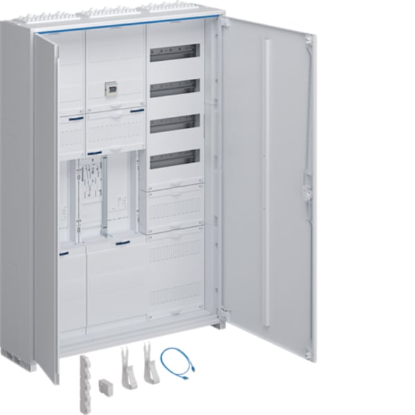 HAGER Komplettschrank Aufputz 2Z eHZ 3Feld ZB33ET225W1T IP44 SS_5p 1100x800x205mm