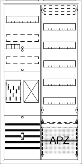 ABB STRIEBEL&amp;JOHN Komplettschrank Aufputz/Unterputz 1Z BA27CB eHZ 2Feld IP31 SS_5p