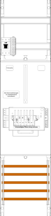 F-TRONIC Komplettfeld 63A 1Z 3PBf SS_5p Z1B-ZSK-HSS 1050x250mm 300mm