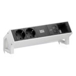 BACHMANN Multi-Tischsteckdose Aufb 2USB BM0024274 2Steckd weiß