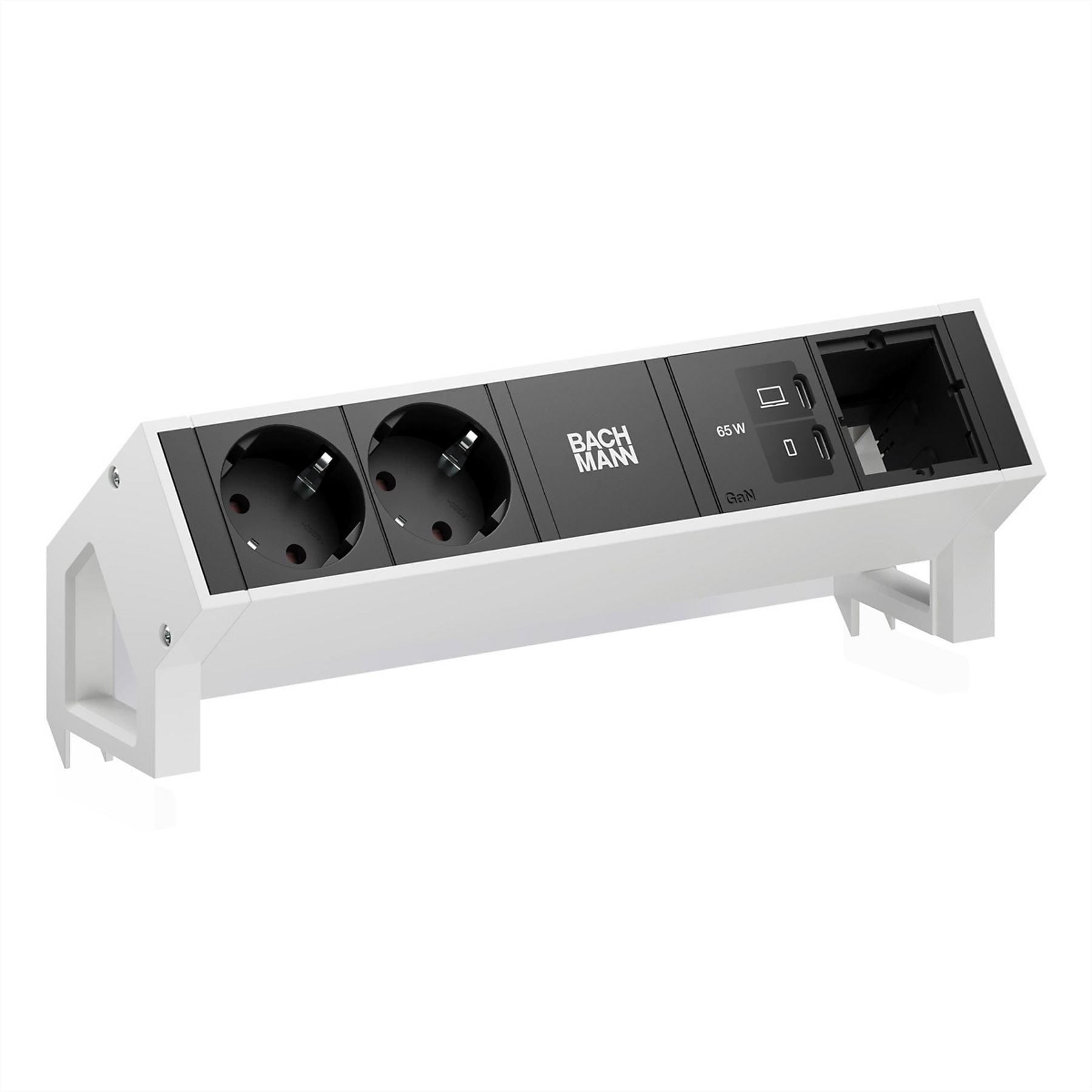 BACHMANN Multi-Tischsteckdose Aufb 2USB BM0024274 2Steckd weiß