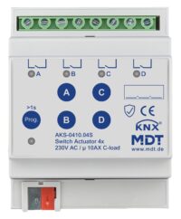 MDT Schaltaktor KNX REG 4TE 4-fach 10A 230V AKS-0410.04S