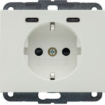 BERKER Steckdose 1-fach polws glänzend 2USB-C Unterputz 48157009 mit BS USB IP20