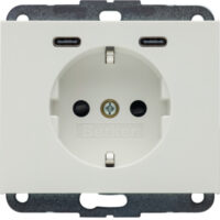 BERKER Steckdose 1-fach polws glänzend 2USB-C Unterputz 48157009 mit BS USB IP20