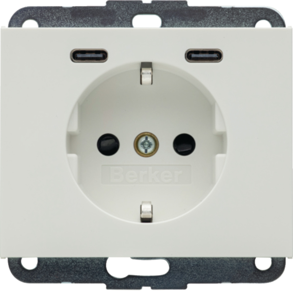 BERKER Steckdose 1-fach polws glänzend 2USB-C Unterputz 48157009 mit BS USB IP20