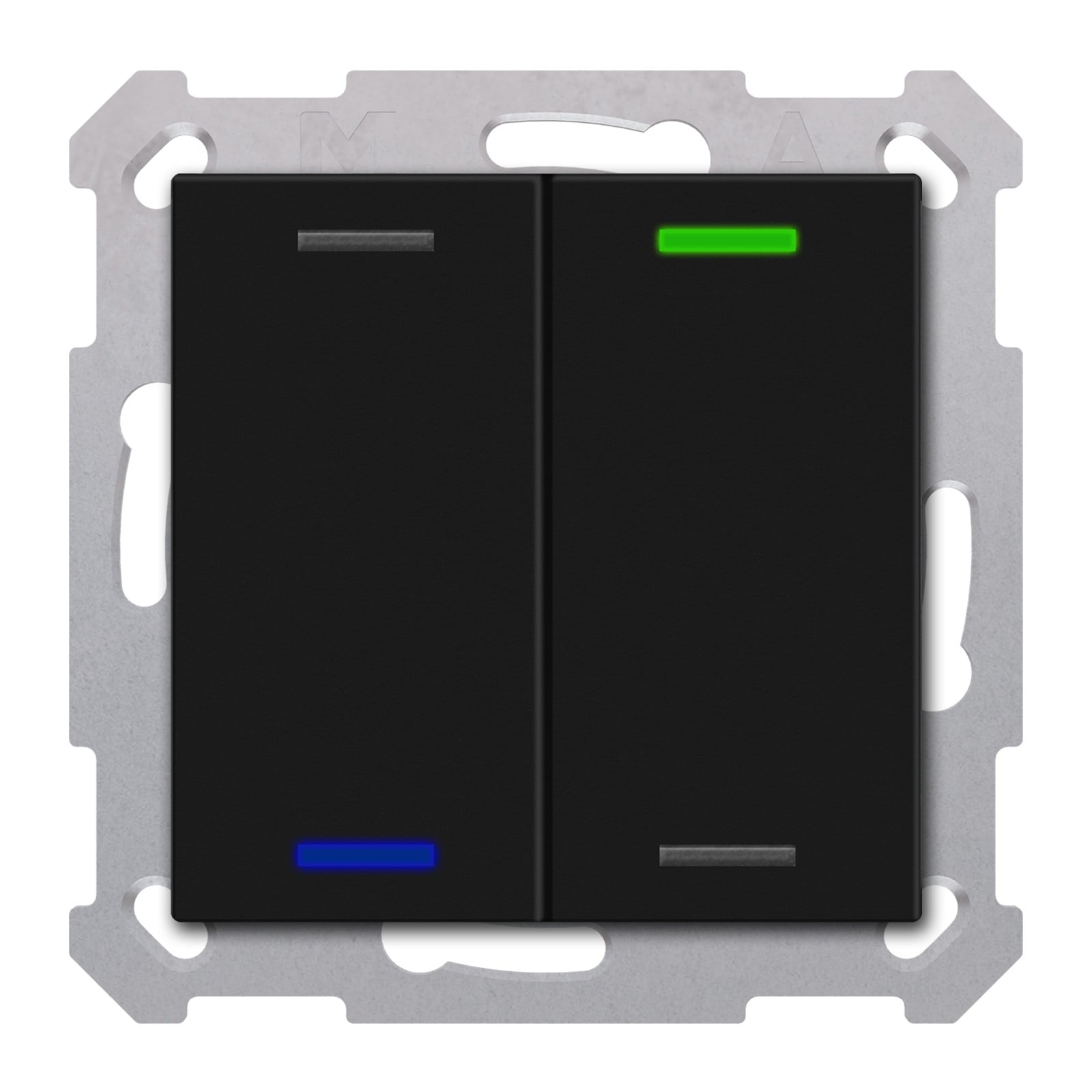 MDT Tastsensor KNX Unterputz schwarz matt 2-fach 4pkt TAL-55T2006.02S