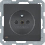 BERKER Steckdose 1-fach schwarz samt Unterputz mit OL mit BS MAN0205323 DK-Norm IP20 vertikal
