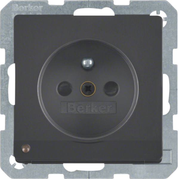 BERKER Steckdose 1-fach schwarz samt Unterputz mit OL mit BS MAN0205323 DK-Norm IP20 vertikal