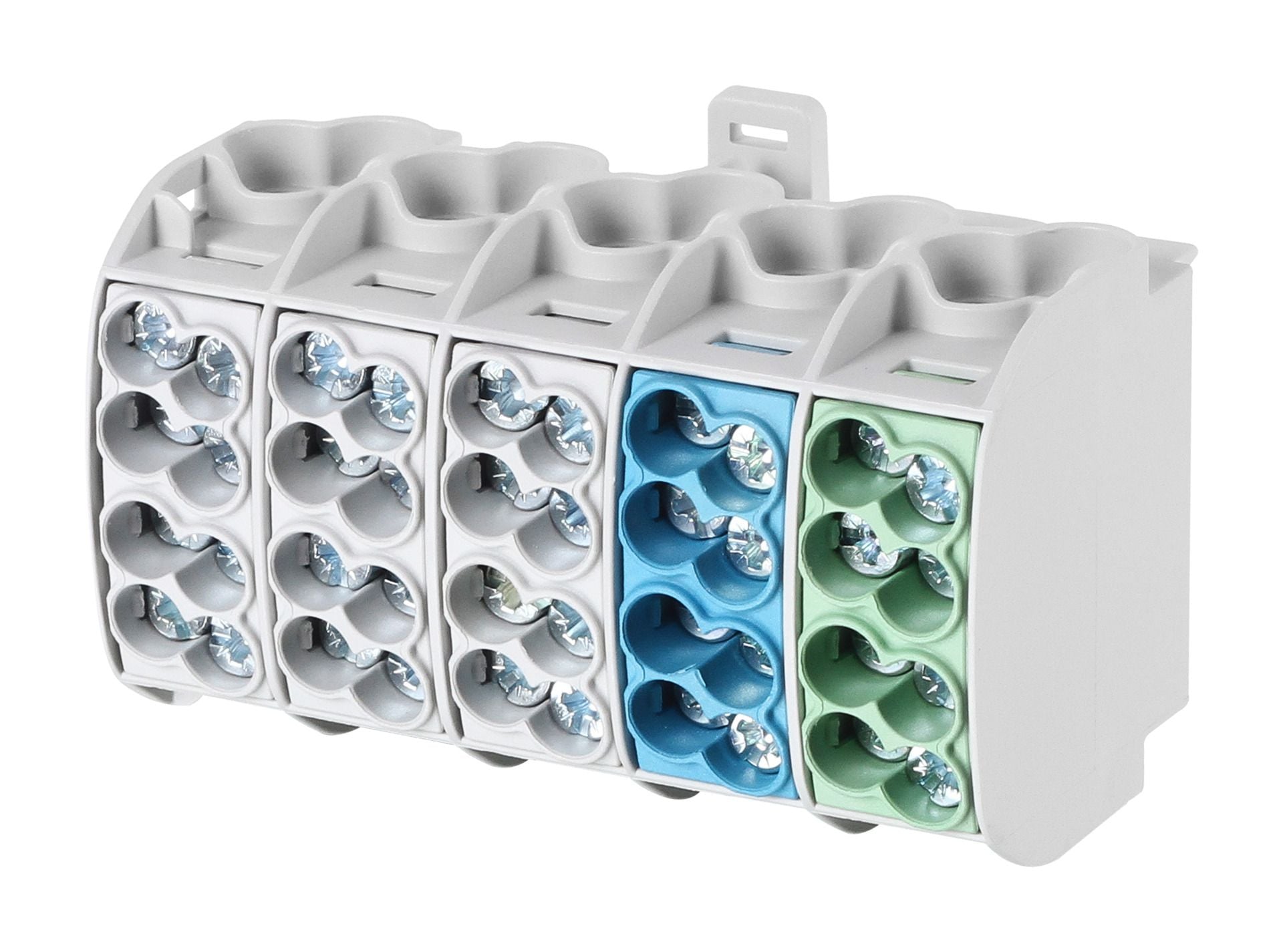 F-TRONIC Hauptleitungsklemme 10Eing 5-polig HLAK5p25ALUgrblgn schraub grau/bl/gn REG