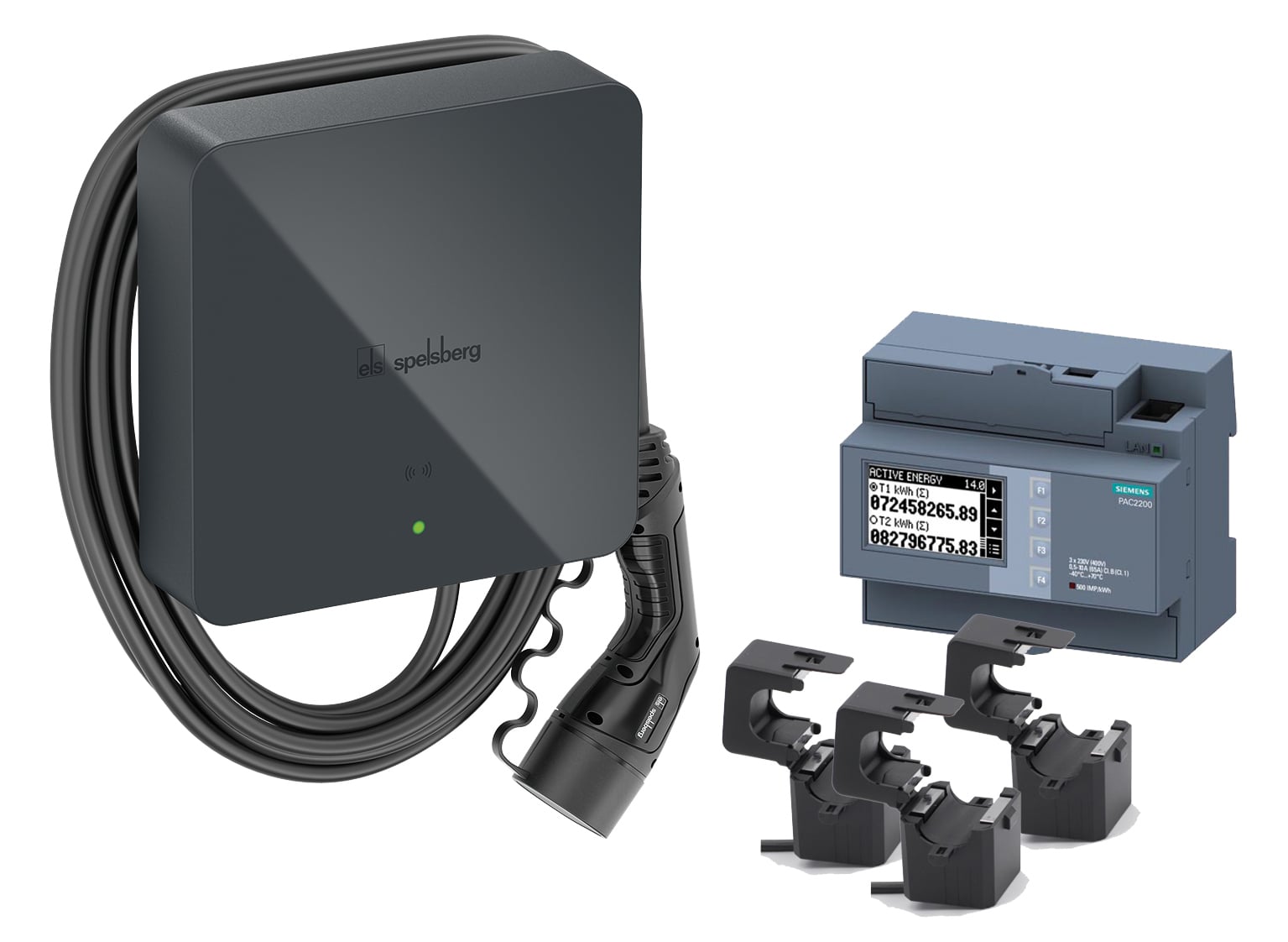Spelsberg SPELSBERG Wallbox 3ph 11kVA L7m 1-fach IP54 Wallbox Graphite DLM Bundle 11kW/Ladep
