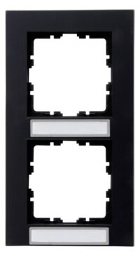 Kopp HK07 PURE -Abdeckrahmen 2-fach senkrechte Installation mit Schriftfeld