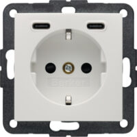 BERKER Steckdose 1-fach polws glänzend 2USB-C Unterputz 48158989 mit BS USB IP20